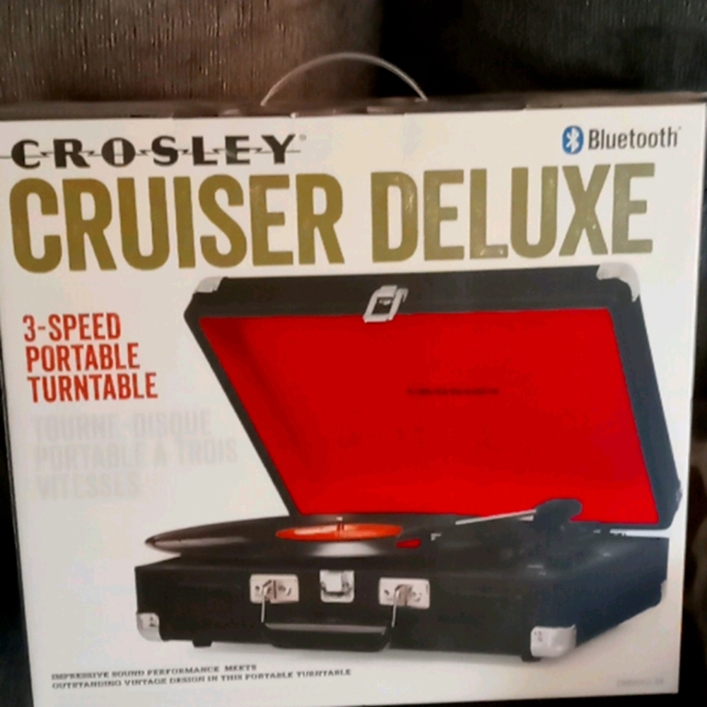 3 speed portable turntable with bluetooth